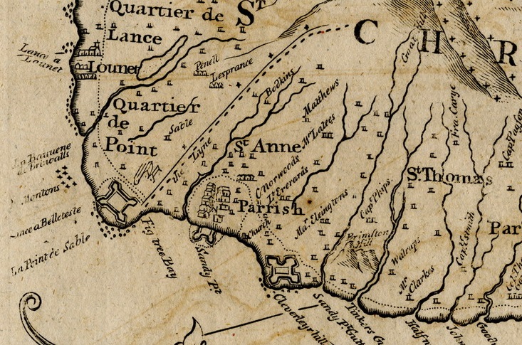 detail from Norwood map 1698